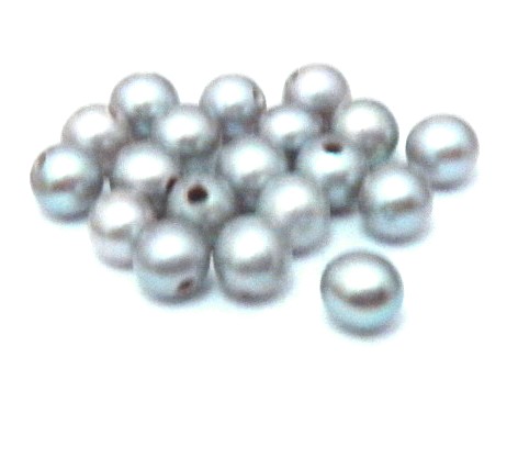 Grey 3.5-4mm Half Drilled Round Single Pearl
